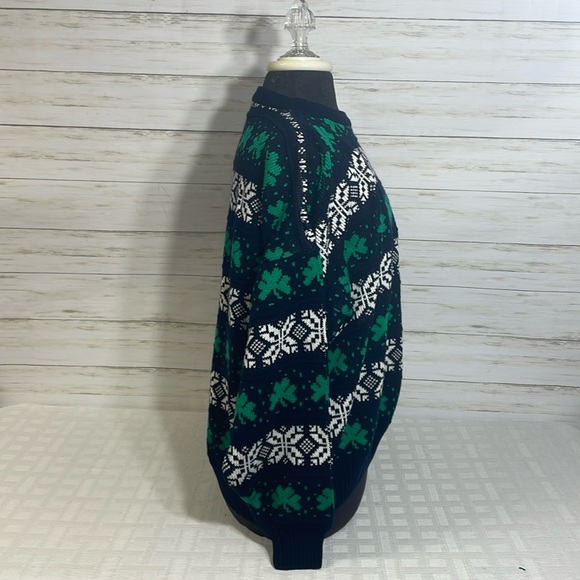 Blarney Woollen Mills MADE IN IRELAND Shamrock Snowflake Sweater Women's Large - Picture 5 of 9